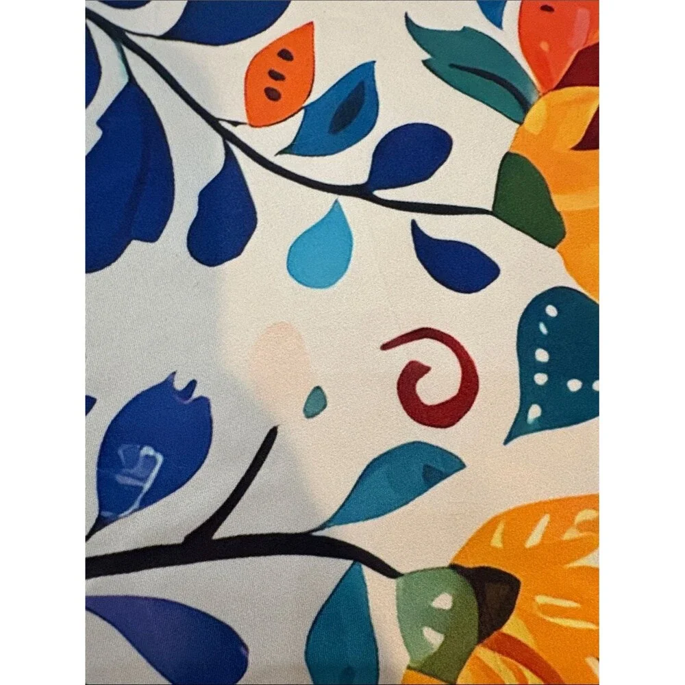 Bright Floral Print Tablecloth